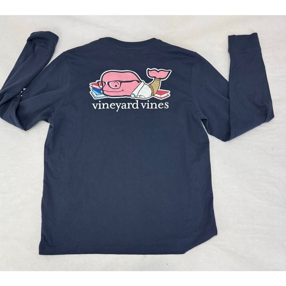 Vineyard Vines Academic Books Whale Long Sleeve Tee T-Shirt - Size XL
